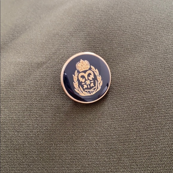 OLIVE Green Blazer Dress-Stunning! Unique Buttons - Picture 7 of 7